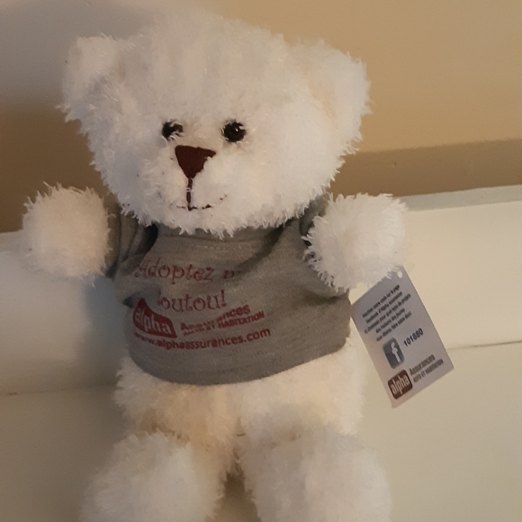 Steven Smith White Teddy Bear Stuffed Animal Plush - Picture 4 of 4